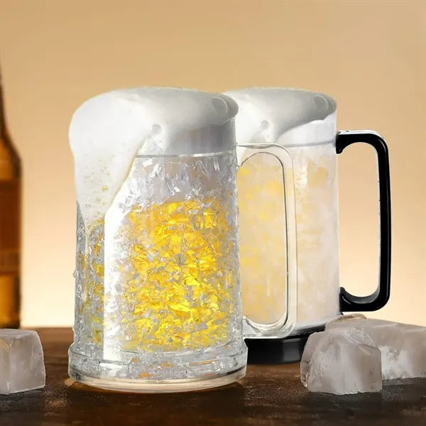 15Oz. Freezable Crystal Beer Mug with Handle Bottle