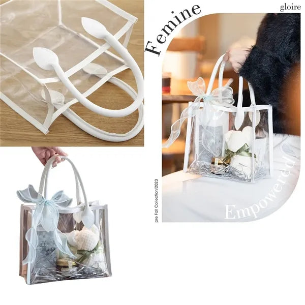 Transparent waterproof gift shopping bag