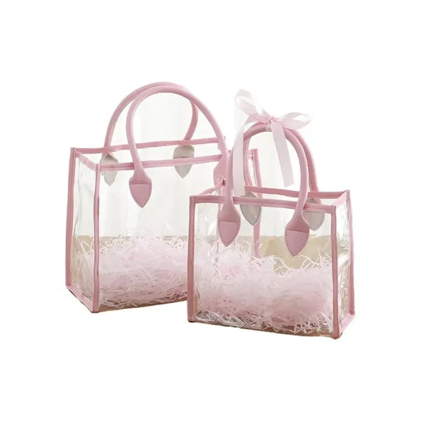 Transparent waterproof gift shopping bag