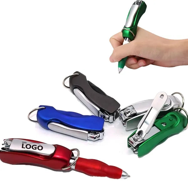 Key Chain Creative Foldable Nail Clippers Ballpoint Pen
