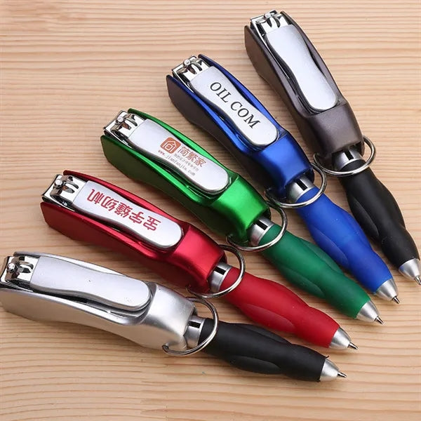 Key Chain Creative Foldable Nail Clippers Ballpoint Pen