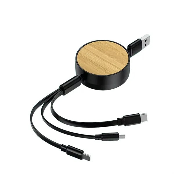 Bamboo 3 In 1 Retractable Data Cable