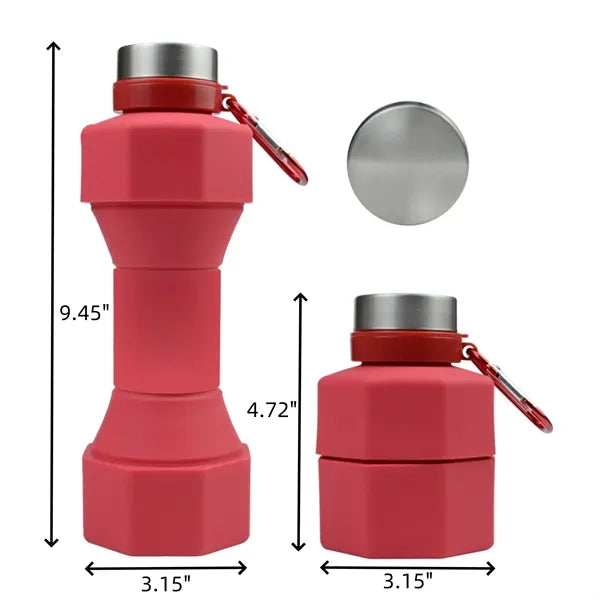 22oz Workout Dumbbell Silicone Foldable Water Bottle