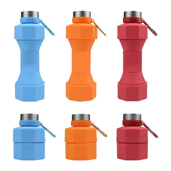 22oz Workout Dumbbell Silicone Foldable Water Bottle