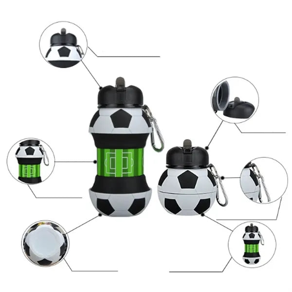 Sports-Themed Kids Water Bottle with Spout and Carry Loop