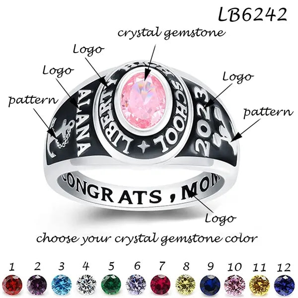 3D Metal Graduation Ring for School Class Souvenir Gift