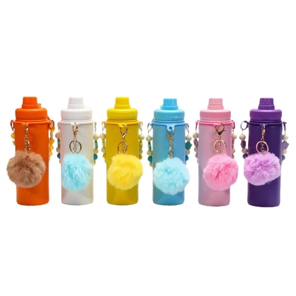 18oz Insulated Tumbler With Detachable Beaded & Pom Keychain