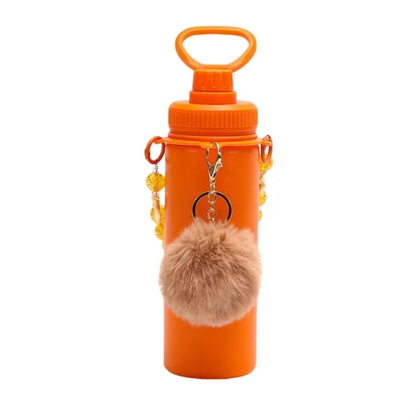 18oz Insulated Tumbler With Detachable Beaded & Pom Keychain