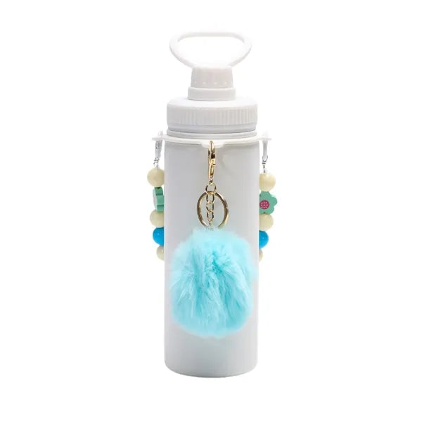 18oz Insulated Tumbler With Detachable Beaded & Pom Keychain