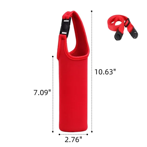 Neoprene Water Bottle Holder with Adjustable Strap