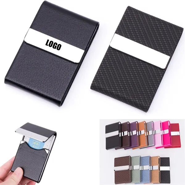 PU Leather Stainless Steel Business Card Case