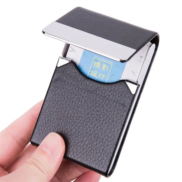 PU Leather Stainless Steel Business Card Case