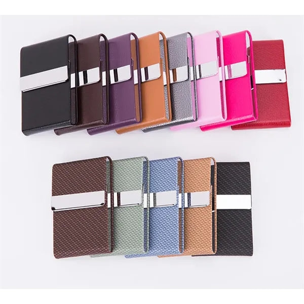 PU Leather Stainless Steel Business Card Case