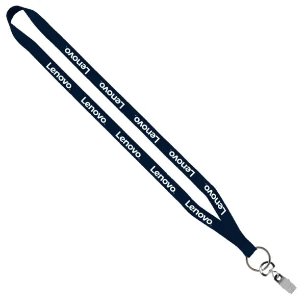 1/2" Polyester Sewn Lanyard with Silver Split-Ring
