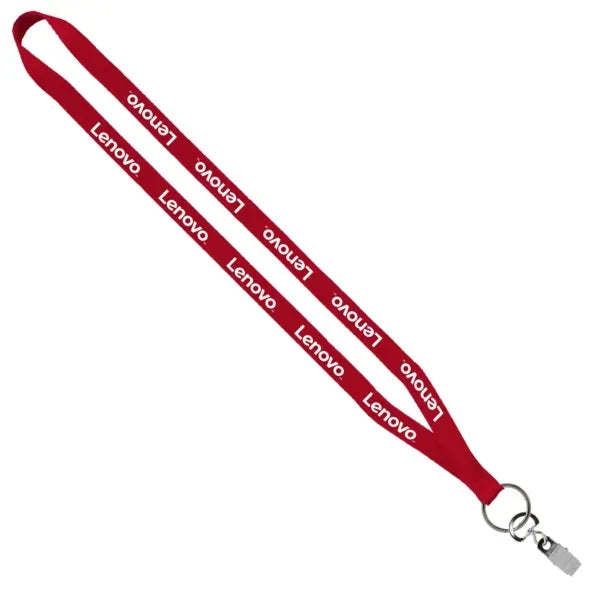 1/2" Polyester Sewn Lanyard with Silver Split-Ring