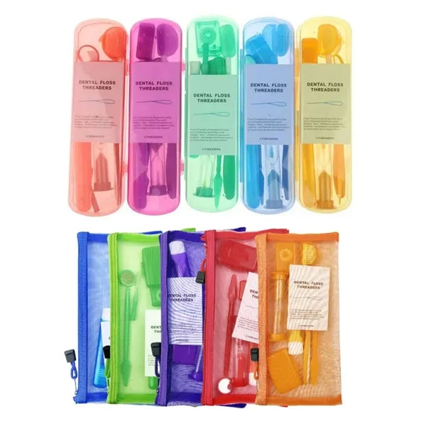 Orthodontic Oral Care Kit 8 Piece Set with Brush Floss