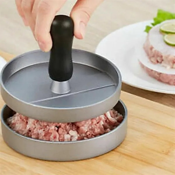 Aluminum Burger Press with Handle and 100 Patty Papers