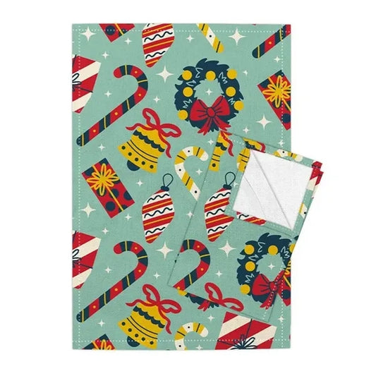 45%Cotton and 55%Linen Printed Tea Towel