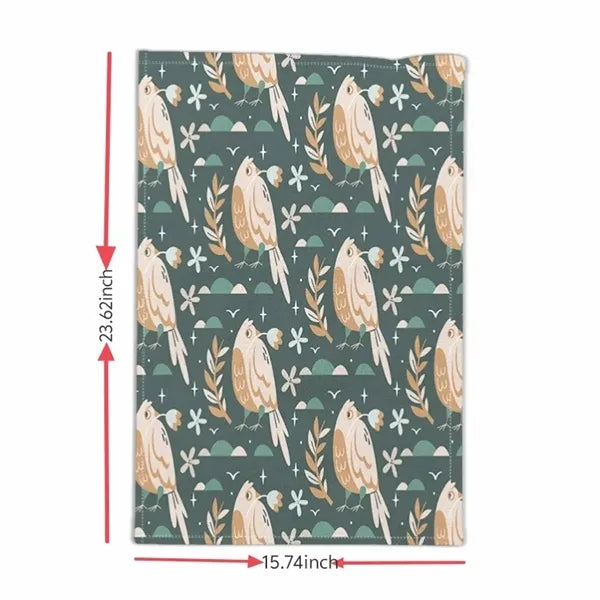 45%Cotton and 55%Linen Printed Tea Towel