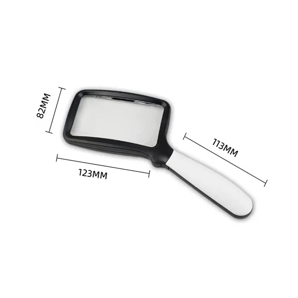 Large Rectangular Handheld Magnifier with Light