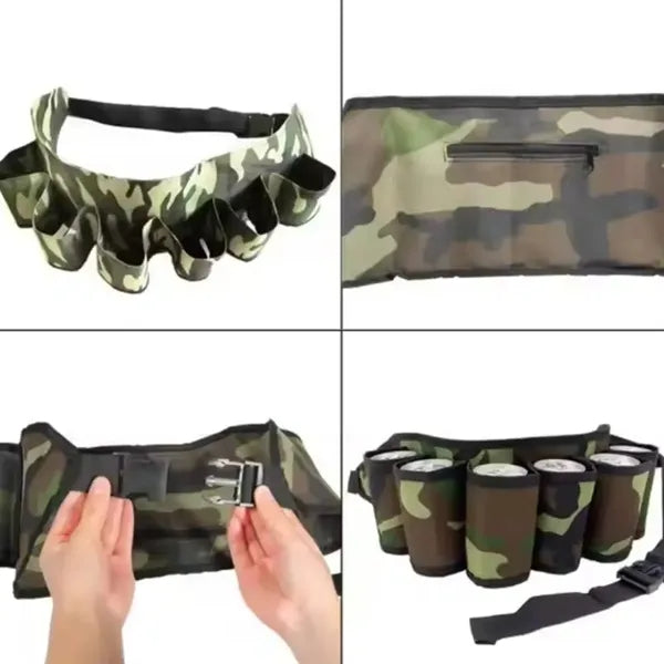 Camouflage 6 Beer Belt Bag Beverage Cans Holder Carrier