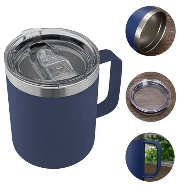 12Oz. Double Wall Insulated Coffee Mug with Handle and Lid