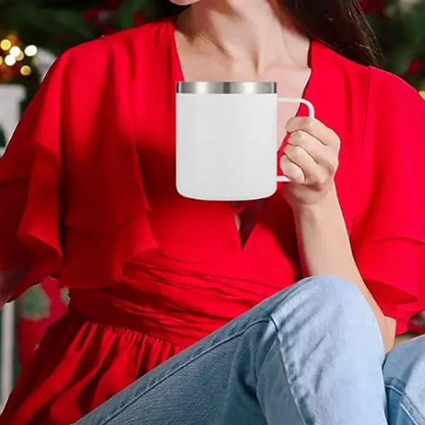 12Oz. Double Wall Insulated Coffee Mug with Handle and Lid