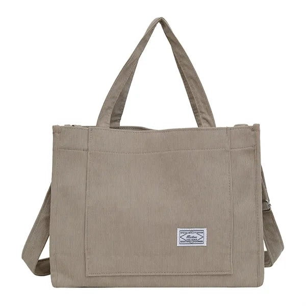 Corduroy Crossbody Bag Casual Zipper Tote