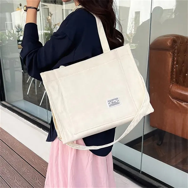 Corduroy Crossbody Bag Casual Zipper Tote