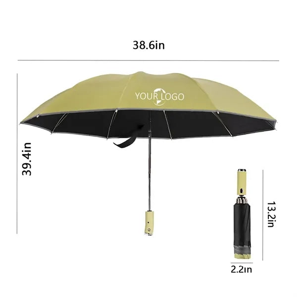 Lit Lightweight Umbrella with Reflective Safety Stripes