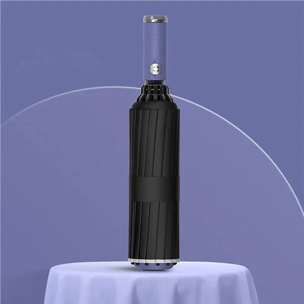 Lit Lightweight Umbrella with Reflective Safety Stripes