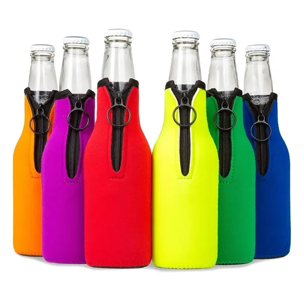Neoprene 12 OZ. Bottle Cooler w/Zipper