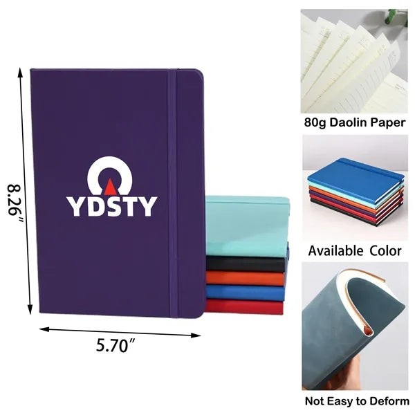 A5 Faux Leather Notebook with Elastic Band