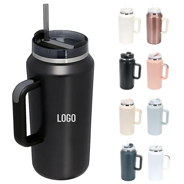 64 Oz Insulated Tumbler With Straw