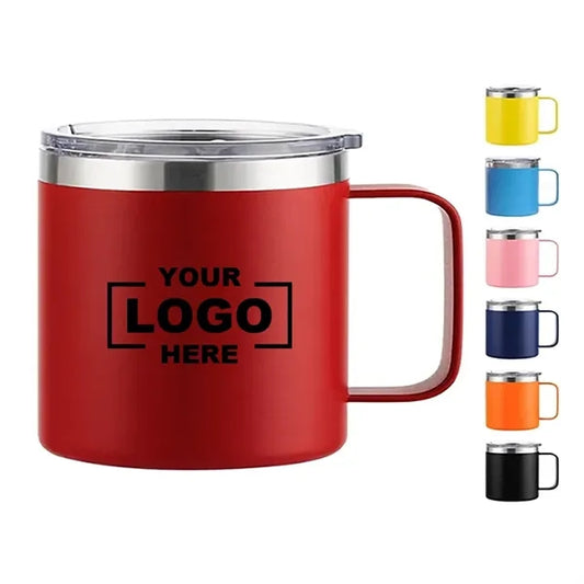 14 OZ Stainless Steel Insulated Coffee Mug With Lid
