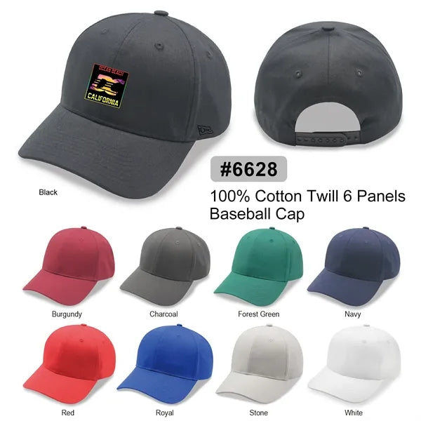 6 Panel Cap 100% Cotton Twill Snap Back
