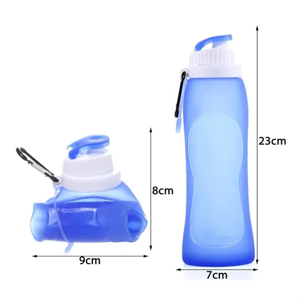 17Oz. Collapsible Water Bottle with Flip Top and Carabiner