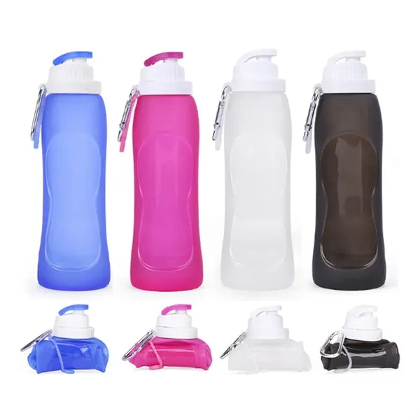 17Oz. Collapsible Water Bottle with Flip Top and Carabiner