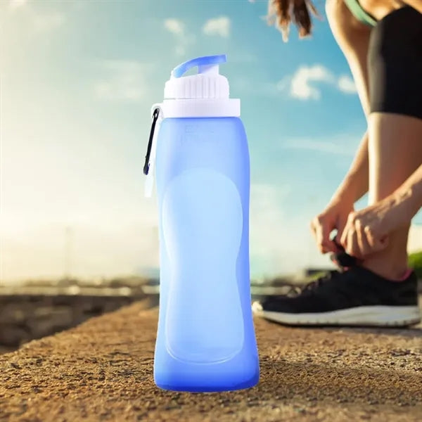 17Oz. Collapsible Water Bottle with Flip Top and Carabiner