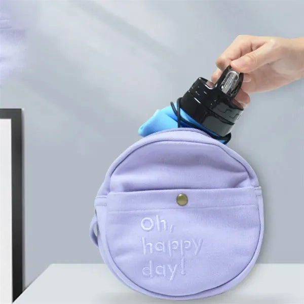 15Oz. Foldable Water Bottle with Flip Lid and Carry Strap