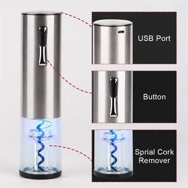 Rechargeable Wine Bottle Opener with Foil Cutter