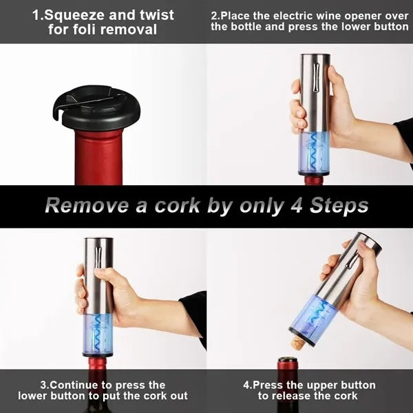 Rechargeable Wine Bottle Opener with Foil Cutter