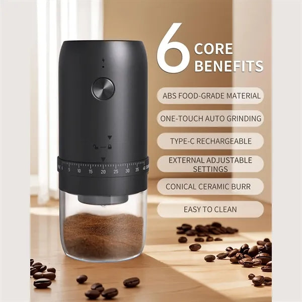 Portable Electric Coffee Grinder with Adjustable Settings