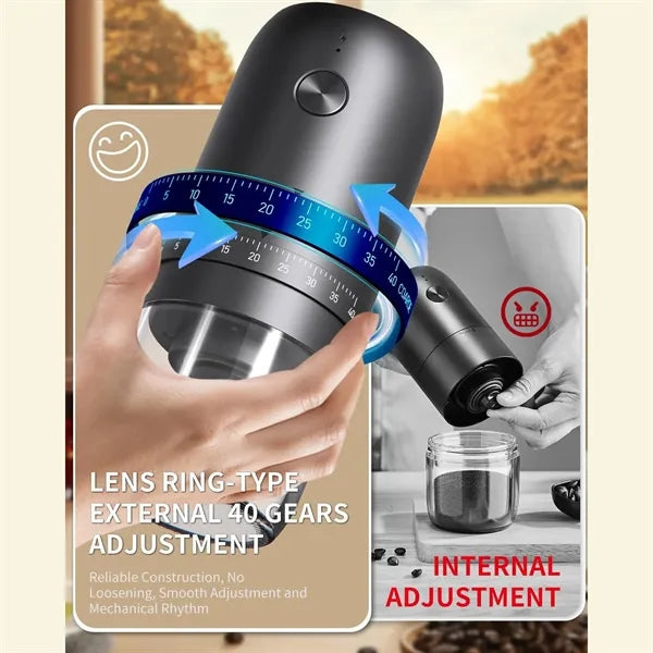 Portable Electric Coffee Grinder with Adjustable Settings