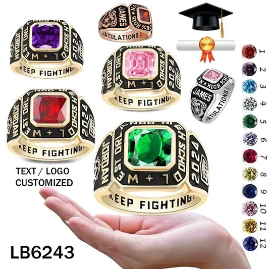 Metal Class Rings Champion Graduation Souvenir Gift