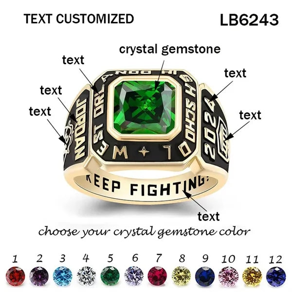 Metal Class Rings Champion Graduation Souvenir Gift