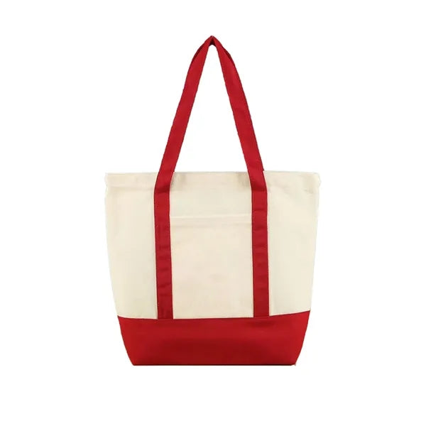 Canvas Tote Bag W/ Side Pocket