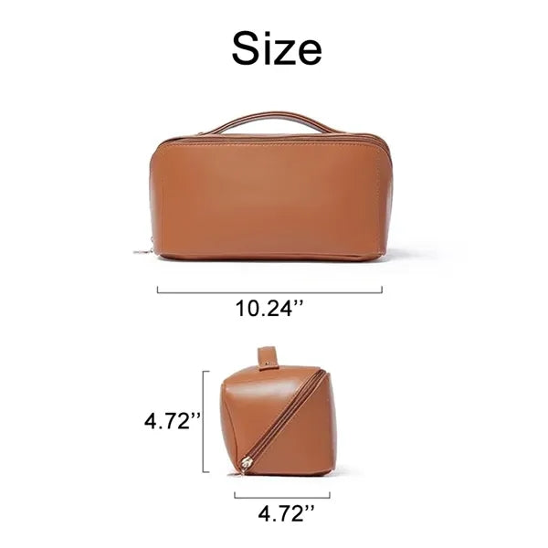 Travel Makeup Bag with Divider and Handle