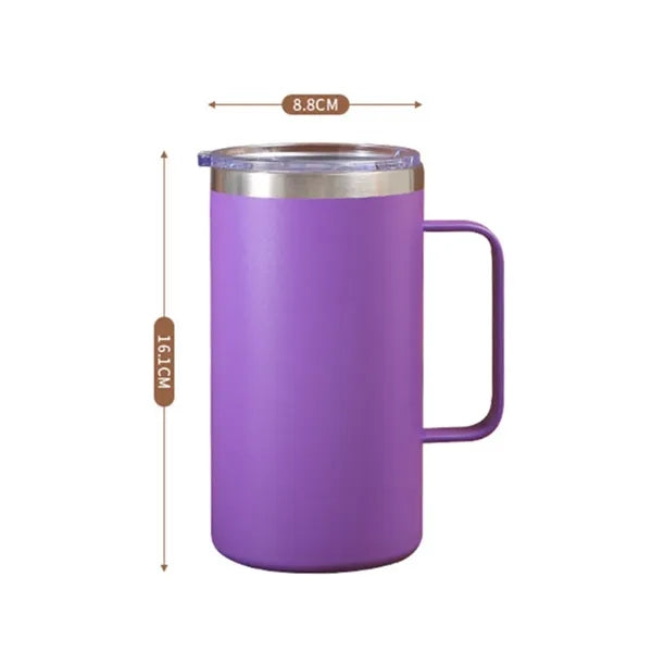 Double Wall Insulated Mugs with Handle and Lid Bottle