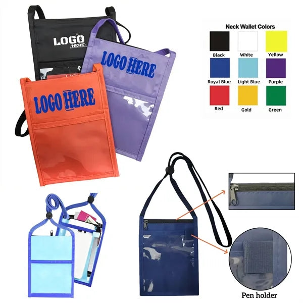 Event Badge Holder with Lanyard Neck Wallet